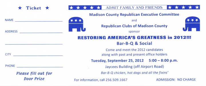 Madison County GOP BBQ FREE Madison County GOP BBQ